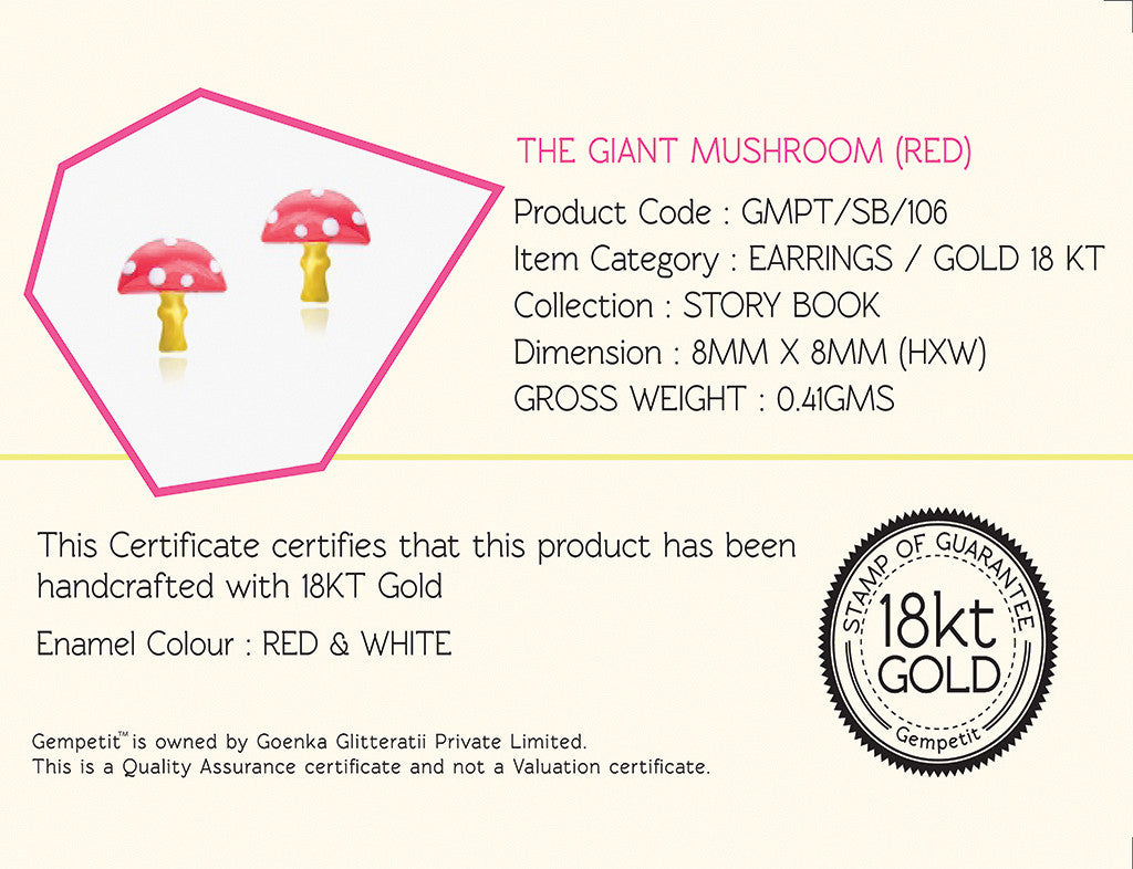 The Giant Mushroom Earrings <br> Storybook Collection<br> <span style="font-size: 10px;">More Colours Available</span>