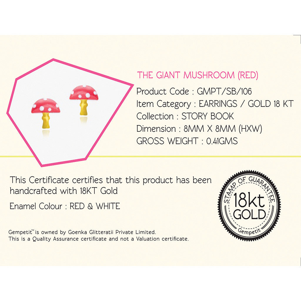 The Giant Mushroom Earrings <br> Storybook Collection<br> <span style="font-size: 10px;">More Colours Available</span>
