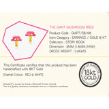 The Giant Mushroom Earrings <br> Storybook Collection<br> <span style="font-size: 10px;">More Colours Available</span>