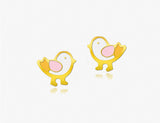 18K Gold The Bird Who Loved to Tweet Earrings <br> Storybook Collection<br> <span style="font-size: 10px;">More Colours Available</span>