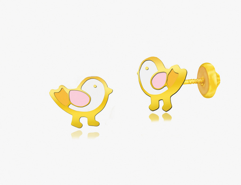 18K Gold The Bird Who Loved to Tweet Earrings <br> Storybook Collection<br> <span style="font-size: 10px;">More Colours Available</span>