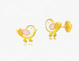 18K Gold The Bird Who Loved to Tweet Earrings <br> Storybook Collection<br> <span style="font-size: 10px;">More Colours Available</span>