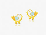 18K Gold The Bird Who Loved to Tweet Earrings <br> Storybook Collection<br> <span style="font-size: 10px;">More Colours Available</span>