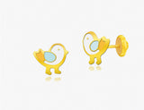 18K Gold The Bird Who Loved to Tweet Earrings <br> Storybook Collection<br> <span style="font-size: 10px;">More Colours Available</span>