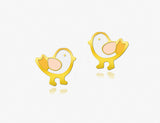 18K Gold The Bird Who Loved to Tweet Earrings <br> Storybook Collection<br> <span style="font-size: 10px;">More Colours Available</span>