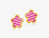 18K Gold The English Flower Earrings <br> Storybook Collection<br> <span style="font-size: 10px;">More Colours Available</span>