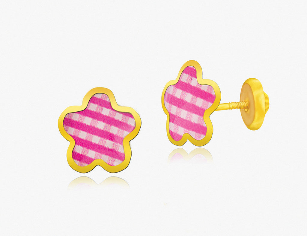 18K Gold The English Flower Earrings <br> Storybook Collection<br> <span style="font-size: 10px;">More Colours Available</span>