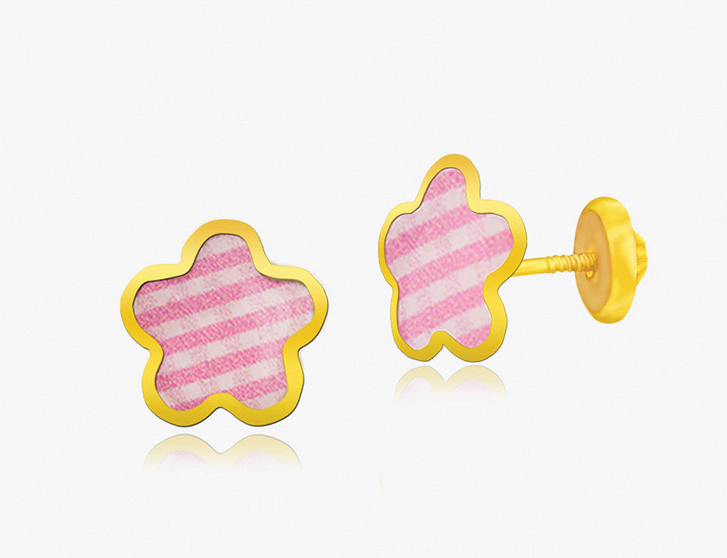 18K Gold The English Flower Earrings <br> Storybook Collection<br> <span style="font-size: 10px;">More Colours Available</span>