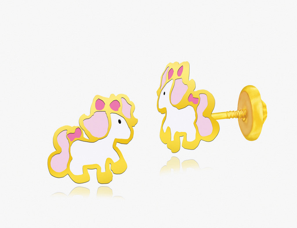 18K Gold My Dancing Pony Earrings <br> Storybook Collection