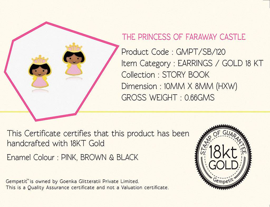 18K Gold Princess of a Faraway Castle Earrings <br> Storybook Collection