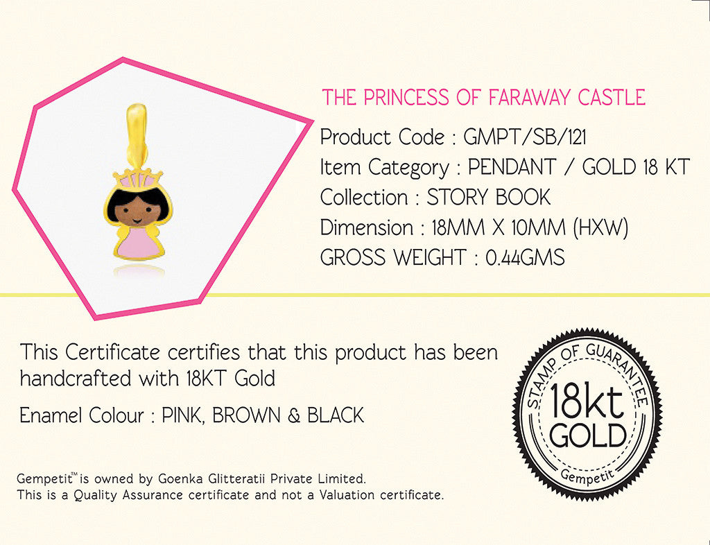 18K Gold Princess of Faraway Castle Pendant <br> Storybook Collection