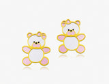 18K Hush Hush Little Bear 2 Earrings <br> Storybook Collection