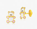 18K Hush Hush Little Bear 2 Earrings <br> Storybook Collection
