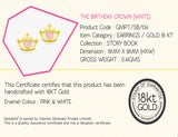 18K Gold The Birthday Crown Earrings <br> Storybook Collection