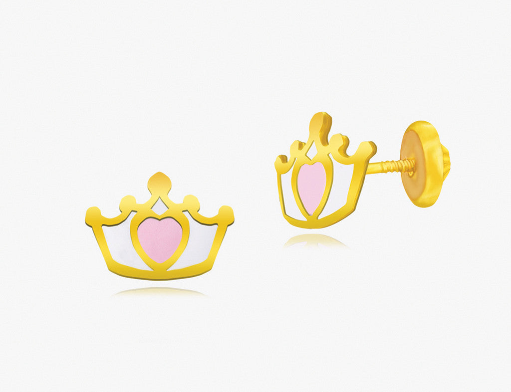 18K Gold The Birthday Crown Earrings <br> Storybook Collection