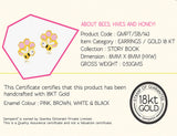 18K Gold About Hives, Bees & Honey Earrings <br> Storybook Collection
