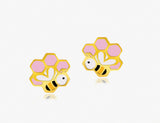 18K Gold About Hives, Bees & Honey Earrings <br> Storybook Collection