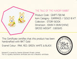18K Gold The Tale of the Hungry Rabbit Earrings <br> Storybook Collection