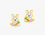 18K Gold The Tale of the Hungry Rabbit Earrings <br> Storybook Collection