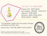 18K Gold Tale of the Hungry Rabbit Pendant <br> Storybook Collection