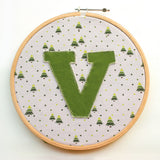 Alphabet Embroidered Wall Hanging Ring <br> <span style="font-size: 10px;">More Colours Available</span>