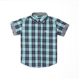 Green/Navy Big Checks Boys Shirt