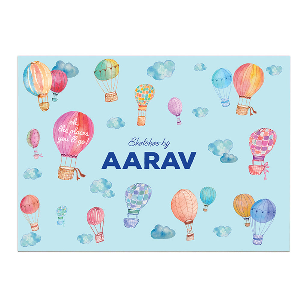 Personalised Sketch Book & Crayon Set <br> Hot Air Balloon