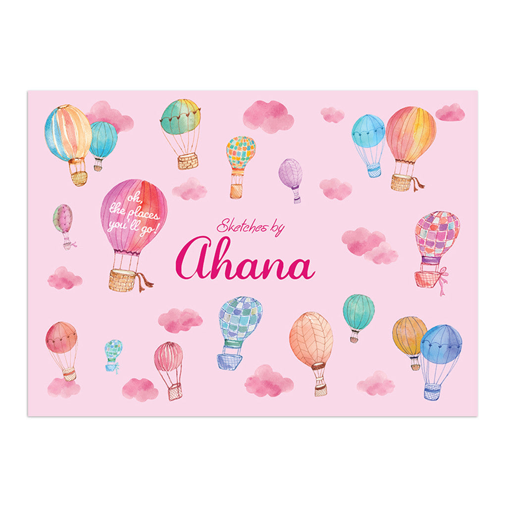 Personalised Sketch Book & Crayon Set <br> Hot Air Balloon