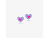 925 Sterling Silver Heart of Hearts(Lavender) Earrings <br> Pop Art Silver Collection