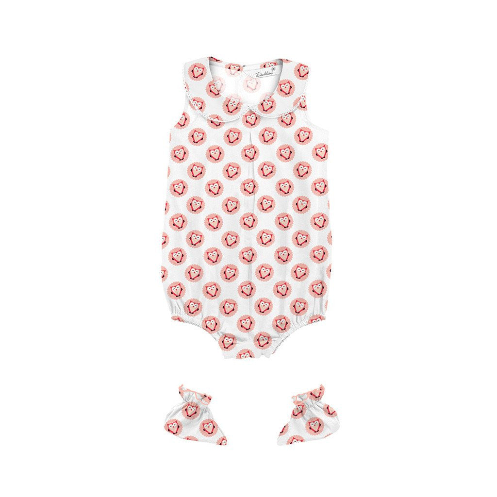 Layette Set with Baby Bodysuit & Booties <br>Heart in Owl <br> <span style="font-size: 11px; font-family:Helvetica,Arial,sans-serif;">Can Be Personalised</span>