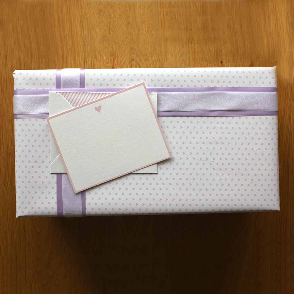 Wrapping Paper <br> Teal Heart, Rose Heart, Confetti & Stripes <br> <span style="font-size: 10px;">Set of 4 Sheets</span>