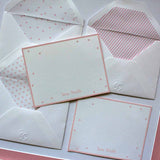 Personalised Flat Cards with Assorted Lined Envelopes <br> Rose Confetti <br> <span style="font-size: 10px;">Set of 12</span>
