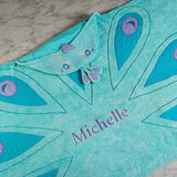 Peacock Animal Bath Wrap <br> <span style="font-size: 11px; font-family:Helvetica,Arial,sans-serif;">Can Be Personalised</span>