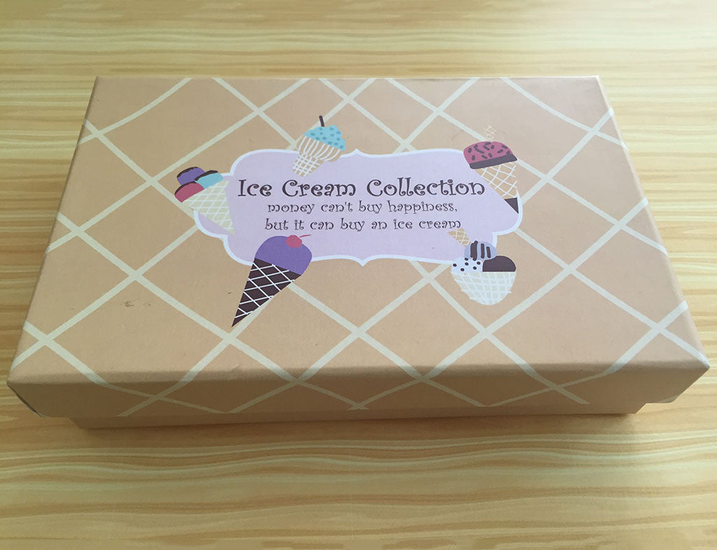 Ice-Cream Collection <br> Personalised Foldover Cards with Matching Envelopes <br> <span style="font-size: 10px;">Set of 12</span>