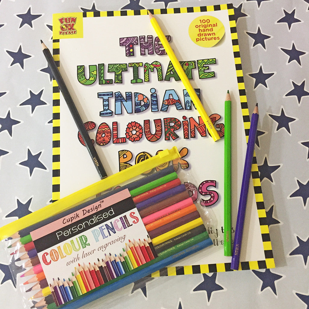 Personalised Colour Pencils with Coloring Book <br/>Pack of 12