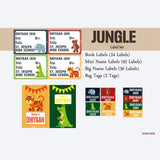 Label Set <br/>Jungle Theme<br><span style="font-size: 11px; font-family:Helvetica,Arial,sans-serif;">Assorted pack containing 146 labels and 2 bag tags </span>