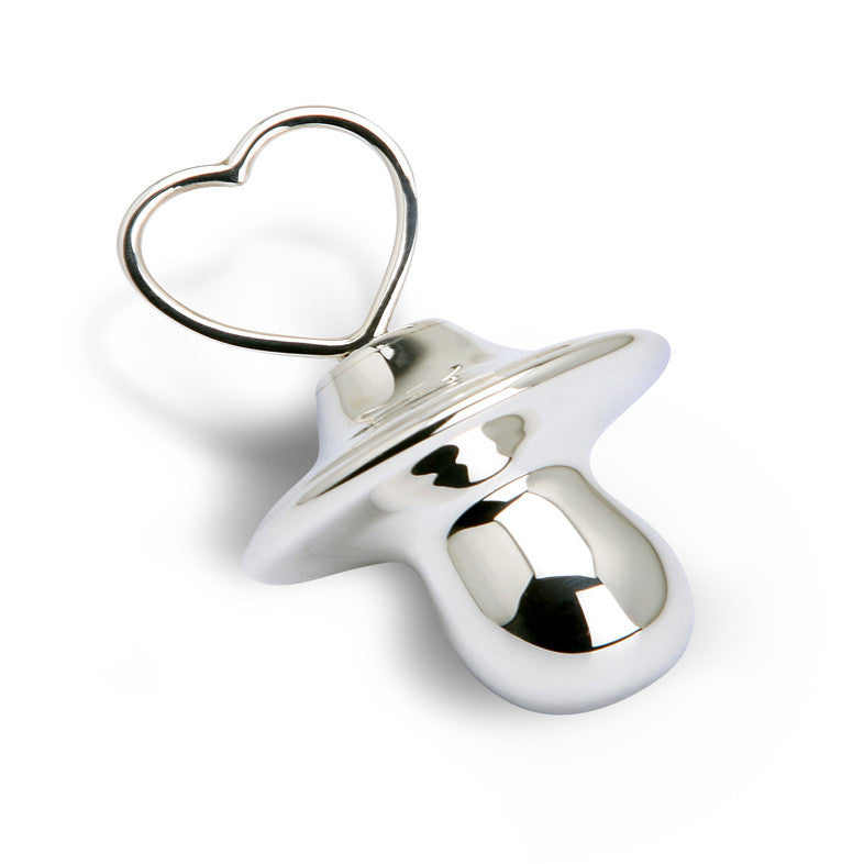 Sterling Silver Gift Set <br> With Pacifier & Flat Ring Rattles
