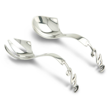 Sterling Silver Feeding Spoon & Fork Set - 123