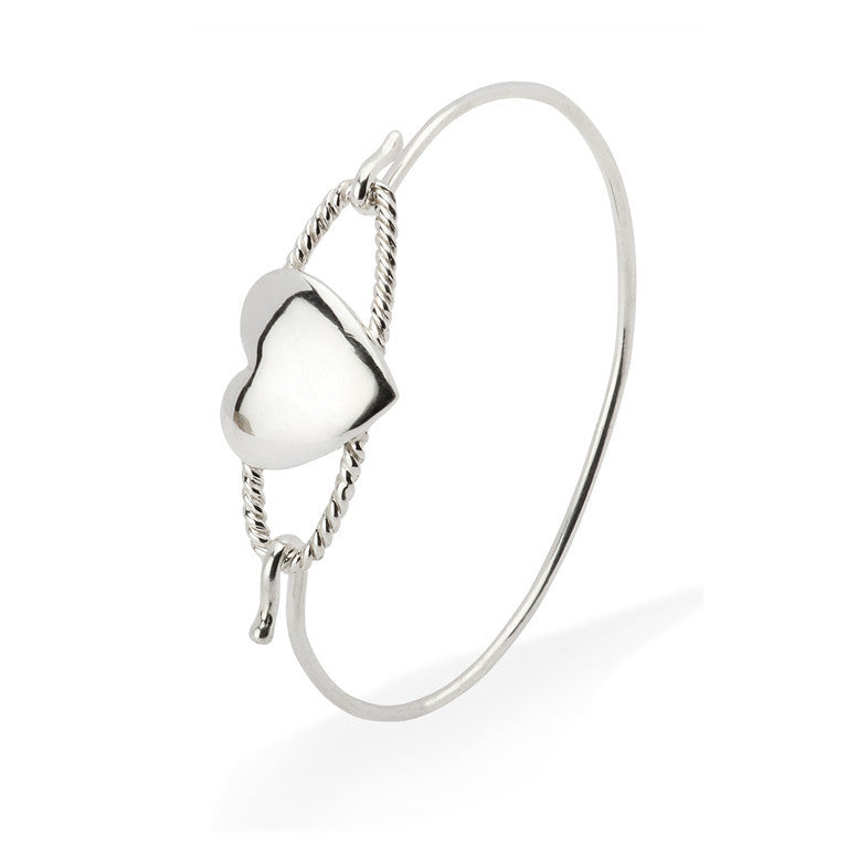 Sterling Silver Bracelet - Cord Heart Bracelet