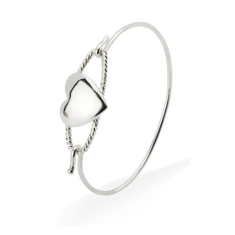 Sterling Silver Bracelet - Cord Heart Bracelet