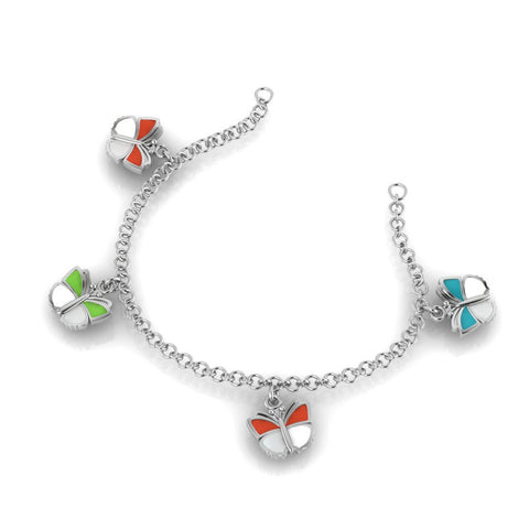 Sterling Silver Bracelet - Butterfly charms