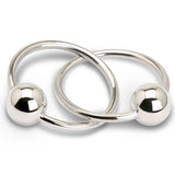 Sterling Silver Rattle & Teether - Double Ring