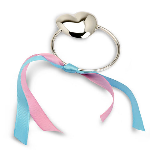 Sterling Silver Rattle & Teether - Heart Ring