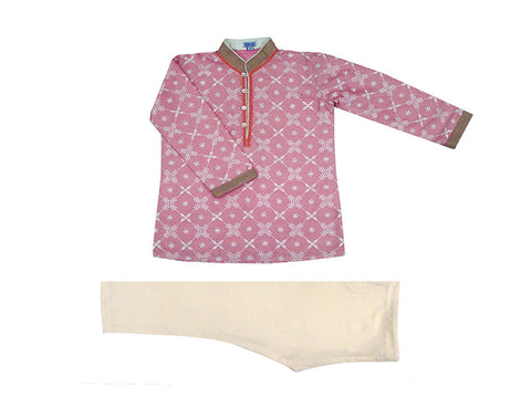 Krishna Mehta Pink Embroidered Kurta