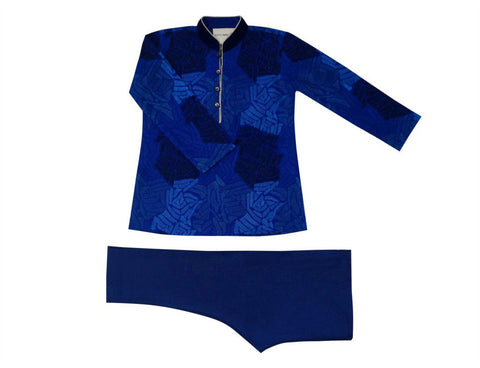 Krishna Mehta Blue Embroidered Kurta
