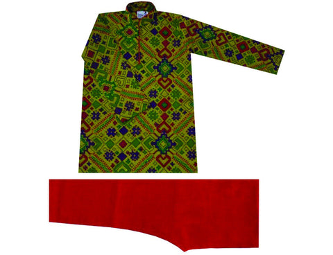 Krishna Mehta Printed Kurta Churidar Set