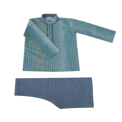 Krishna Mehta Blue Kurta Churidar Set