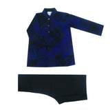 Krishna Mehta Blue Printed Kurta Set In Cotton Silk