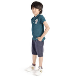 Short T-Shirt with Astronaut Motif