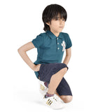Short T-Shirt with Astronaut Motif